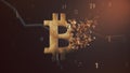 Crushing bitcoin cryptocurrency symbols