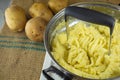 Crushing Boiled Potatoes With A Potato Masher homemade