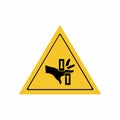 Crushing of hands sign or symbol. Vector design isolated on white background. Warning signs collection