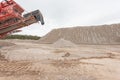 Crushing machinery working on the open pit quarry