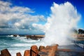 Crushing waves at Montazah Pools