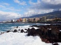 Crushing waves in Puerto de la Cruz Royalty Free Stock Photo