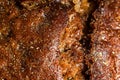 Crust of rye bread macro Royalty Free Stock Photo