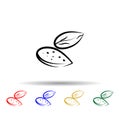Crustaceans, fruit, almond multi color icon. Simple thin line, outline vector of crustaceans icons for ui and ux, website or