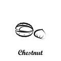 Crustaceans, fruit, chestnut icon. Element of Crustaceans icon. Hand drawn icon for website design and development, app