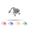 Crustaceans, fruit, pine nuts multi color icon. Simple thin line, outline vector of crustaceans icons for ui and ux, website or