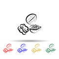 Crustaceans, fruit, walnut multi color icon. Simple thin line, outline vector of crustaceans icons for ui and ux, website or