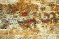 Crusted old brick wall Royalty Free Stock Photo