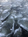 Crusts of gray melted ice