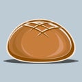 Crusty artisan sourdough bread symbol vector illustration