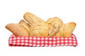 Crusty bread buns into the basket Royalty Free Stock Photo
