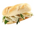 Crusty French baguette with goats milk cheese