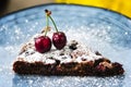 Crusty homemade cherry hazelnut pie or tart