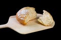 Crusty Italian bread on peel Royalty Free Stock Photo