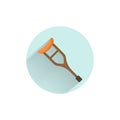 crutch flat icon with shadow. medical crutch icon