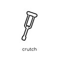 Crutch icon. Trendy modern flat linear vector Crutch icon on white background from thin line Health and Medical collection