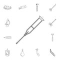 crutch line icon. Detailed set of medicine tools. Premium graphic design. One of the collection icons for websites, web design, mo