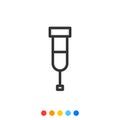 Crutch vector icon, Walking aid icon Royalty Free Stock Photo