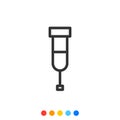 Crutch vector icon, Walking aid icon