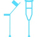 Crutches. Axillary crutch icon. Medical tool for people with disabilities and help after injury. Sign for web page, mobile app, bu