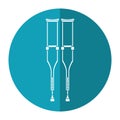 Crutches disabled support icon shadow