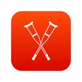 Crutches icon digital red