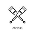 Crutches line icon. Vector illustration of orthopedic equipment, for rehabilitation