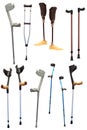 Crutches and prosthetic devices Royalty Free Stock Photo