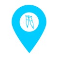 Crutches store location map pin pointer icon. Element of map point for mobile concept and web apps. Icon for website design and ap Royalty Free Stock Photo