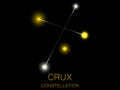 Crux constellation. Bright yellow stars in the night sky. A cluster of stars in deep space, the universe. Vector illustration Royalty Free Stock Photo