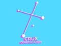 Crux constellation 3d symbol. Constellation icon in isometric style on blue background. Cluster of stars and galaxies. Vector Royalty Free Stock Photo
