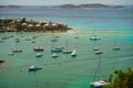 Cruz Bay, St John, United States Virgin Islands with a lot sailboats Royalty Free Stock Photo