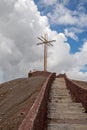 Cruz de Bobadilla - Bobadilla Cross - on ridge overlooking Santiago Crater in Masaya Volcano in Nicaragua. Royalty Free Stock Photo