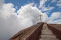 Cruz de Bobadilla - Bobadilla Cross - on ridge overlooking Santiago Crater in Masaya Volcano in Nicaragua. Royalty Free Stock Photo