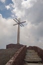 Cruz de Bobadilla - Bobadilla Cross - on ridge overlooking Santiago Crater in Masaya Volcano in Nicaragua. Royalty Free Stock Photo