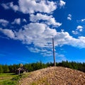 Cruz de Ferro top at Saint James Way Leon