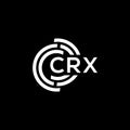 CRX letter logo design on black background. CRX creative initials letter logo concept. CRX letter design