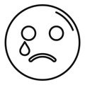 Cry dislike icon outline . Social media