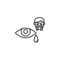 Cry, eye, tear, allergic face icon. Element of problems with allergies icon. Thin line icon for website design and development,