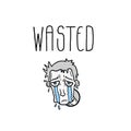 Cry face and wasted message