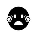 Black solid icon for Cry, blubber and weeping