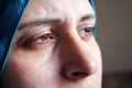 Crying arab muslim woman Royalty Free Stock Photo