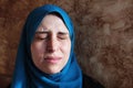 Crying arab muslim woman Royalty Free Stock Photo