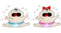 Crying babies Royalty Free Stock Photo