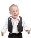 Crying baby boy isolated Royalty Free Stock Photo