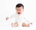 Crying baby isolated on white Royalty Free Stock Photo