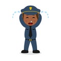 Crying Black Policewoman Character