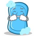 Crying blue soap character cartoon