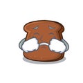 Crying brown bread mascot cartoon