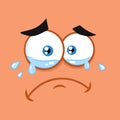 Crying Cartoon Funny Face With Tears Expression